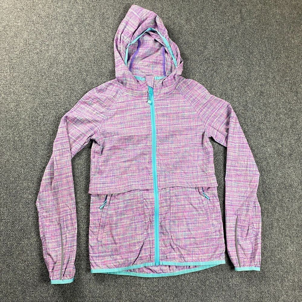 Lululemon Ivivva Jacket Girls 12 Yrs‎ Windbreaker Thumb Hole Nylon Hooded Kids